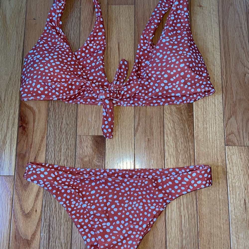 Orange polkadot bikini - Picture 1 of 1